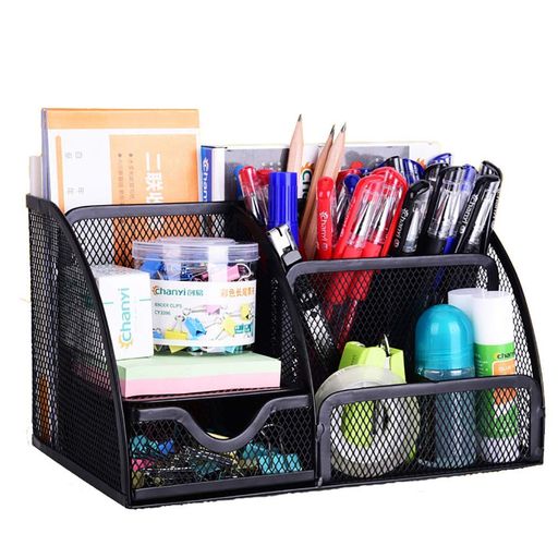 VANRATMデスクオーガナイザーペン立て金属メッシュペンスタンド小物入れ卓上引き出し付きペンケース多機能収納ボックス筆箱