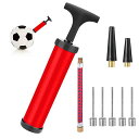 多機能スポーツ用ボールポンプ:サッカー、バスケットボール、バレーボール、水球、ラグビー、エクササイズ用スポーツボールやバルーン、スイム用インフレータブルポンプ、針付きの…