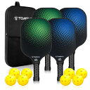 TOMSHOOピックルボールパドル2/4個セットUSAPA承認軽量ファイバーグラスピックルボールセットピックルボール4/8個付きピックルボールスリングバッグ1個...