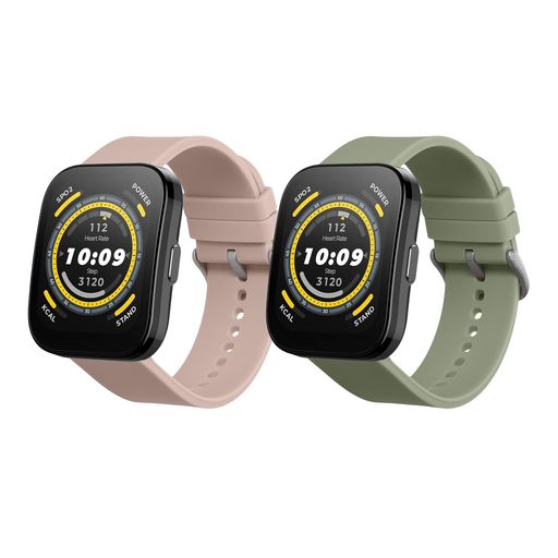 KWMOBILE 2X 交換バンド HUAMI AMAZFIT BIP 5 UNITY/AMAZFIT BIP 5 / AMAZFIT GTR 4対応 ベルト - シリコンバンド ソフト TPU 耐久性 パステルグリーン/アンティークピンク