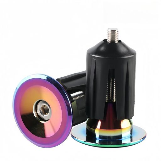 自転車バイクバーエンドプラグバーエンドキャップ1ペアアルミ合金材料取り外し可能アクセサリー(パープ..