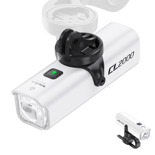 TOWILDCL2000自転車ライト2000ルーメン5000mAh大容量【2025最新防眩光レンズ】USB-C充電式リモコン兼用..