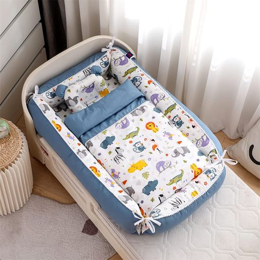 LUDDY ベッドインベッド ベビーネスト ベビーベッド 新生児 添い寝 軽量ベッド 快適な素材 ポータブル 簡単取り外し 洗濯可能 出産祝い 0-24ヶ月 ZFC011 ミニサイズ 90*50*20CM