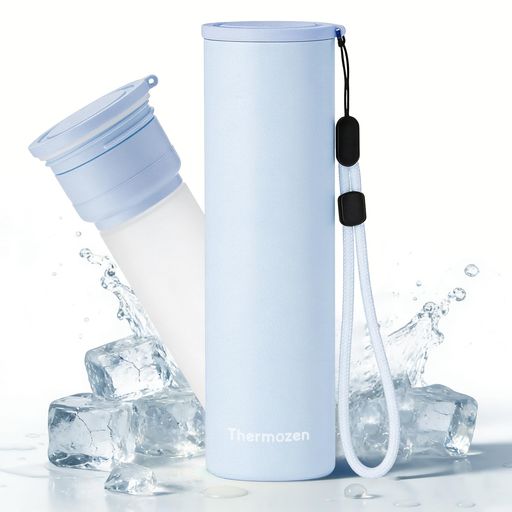 ThermoZen 氷嚢 保冷氷のう ボトル ステンレス真空断熱 ブルー M