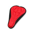 BULLSPANN3Dソフトジェルシリコンシートサドルパッドクッションカバー自転車用1個レッド