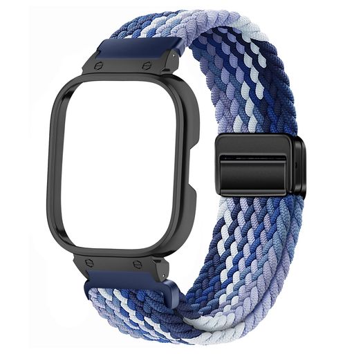 [ULIGADUO] 交換用バンド ケース付き FOR CMF BY NOTHING WATCH PROスマートウォッチに対応 マルチカラーのナイロン編組 マグネットクラスプ (青空)