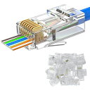 MOGOODCat6コネクタ直通、25パックイーサネットモジュール化RJ45プラグ、Cat6/Cat5/Cat5eUTPソリッドとツイストペアケーブルに適用