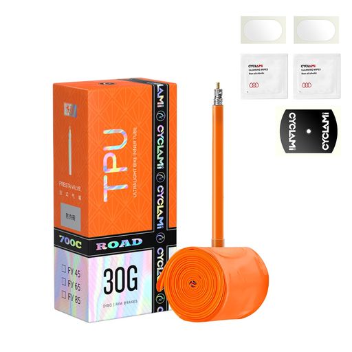 【超軽量】700C自転車用TPUチューブ重量はわずか約30gで、従来のブチルゴム製インナーチューブやラテックス製インナーチューブより約100g軽く、前後の1組で200gの軽量化します。おすすめの方:ロードバイク、レーサー、軽さにこだわるハイパフォーマンスライダー。 【複数なタイヤサイズに対応】この28インチ700Cロードバイクチューブは、多くのタイヤサイズに対応しています。700Cx18/23/25/28/30/32Cのタイヤサイズに対応しています。 バルブ長:85mm。多くのロードバイクユーザーの自転車に対応します。 【性能向上】TPUロードバイク チューブは特殊なTPU素材を採用し、耐久性は大幅に向上、さらにTUP素材は耐水性があり、優れた耐荷重性と耐衝撃性を持っています。コンパクトに折りたためるため高い携行性を誇ります。 【転がり抵抗の低減】TPUインナーチューブは従来のゴム製チューブよりも軽量でコンパクトな設計となっており、タイヤが生み出す摩擦力を軽減し、最高速度と性能を実現します。自転車レース用に開発されたTPUチューブです。 【注意】初期不良によるエア漏れの場合、ご連絡ください。