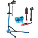 CXWXC 自転車 メンテナンススタンド ワークスタンド クリーナーセット ロードバイク スチール製 高さ/角度調節可 折りたたみ式 ディスプレイスタンド 工具...