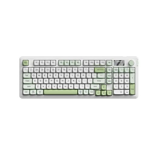 HOGRELL98ゲーミングキーボードクレーターアーキテクチャ付きミュート·消音ワイヤレストキーボードリプルモード2.4G/bluetooth5.1/Type-Cカラースクリーン4000mAhバッテリーガスケット構造80%テン…