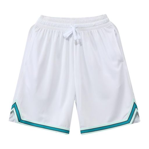 [ORBU]バスケットパンツメンズスポーツ短パン筋トレウェアランニングトレーニングビッグサイズショートパンツポケット付きウエスト調整可能速乾通気夏(ホワイト(グリーンエッジ)-M)