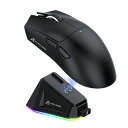 ATTACK SHARK X11 ゲーミングマウス ワイヤレス 無線 2.4G/BLUETOOTH/USB-C 超軽量63G 22000DPI 充電ドック付き ...