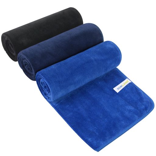 Towel - SINLAND速乾フェイスタオルスポーツマイクロファイバータオル40CMX80CM3枚組(ホワイトx340cmx80cm)