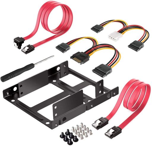 YFFSFDC2x2.5インチHDD・SSD取り付け可能の変換フレーム、3.5プライムプライム〜2.5プライムプライム内蔵HDD増設用フレーム、SSD変換ブラケットアダプターインストールツール+