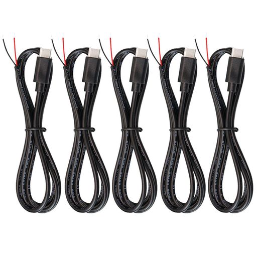 PENGLIN 5本 USB Type-C 2芯ケーブル 100cm 22AWG 電源用 USBケー ...