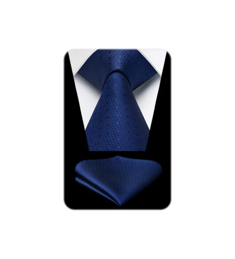[HISDERN]ビジネスネクタイメンズフォーマルネクタイネイビーポケットチーフセットブランド品高級成人..