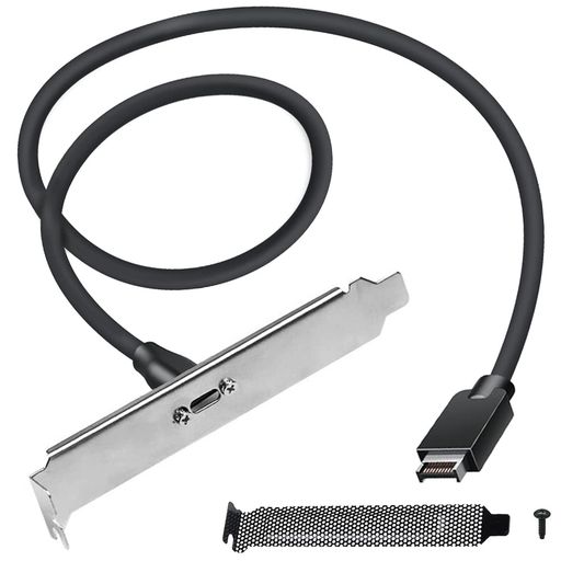 Xiatiaosann USB 3.2 Gen 2 USB-C フロント パネル アダプター ケーブル、マザーボード ヘッダー延長アダプター、USB C メス - 20 ピン USB タイプ E A-キー オス、PCI