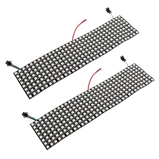 8x32 256ピクセル。 32水平画素と8垂直画素。 幅:8cm (3.15インチ)、長さ:32cm (12.59インチ)。非常にスマート。 各LEDは個別にアドレス指定が可能です。 各 LED を設定して、メッセージをスクロールしたり、小さな画像を描くことができます。 素晴らしい価格のLEDです。 チェーン対応デザイン。 1 つのマトリックスの出力を別のマトリックスの入力に接続することで、お好きなようにこれらのパネルをチェーンできます。 チェーン可能、曲げられるデザイン。 3ピン JSTコネクターでパネルを1つ1つ上につけることで拡張できます。 柔軟な FPCB は優しく曲がり、表面の周りでカーブします。 大きなピクセルのスクリーンにつなぎ合わせることができます。 用途: LEDスクリーン、LED壁、広告ボード、屋外広告看板に。 ホテル、KTV、バー、クラブ、ショッピングモール、建築装飾照明、ブティック雰囲気の照明に。 装飾ライトとして使用。 パッケージ内容: 2 pcs 8x32 256ピクセル WS2812B LEDパネル(電源とコントローラーなし)。
