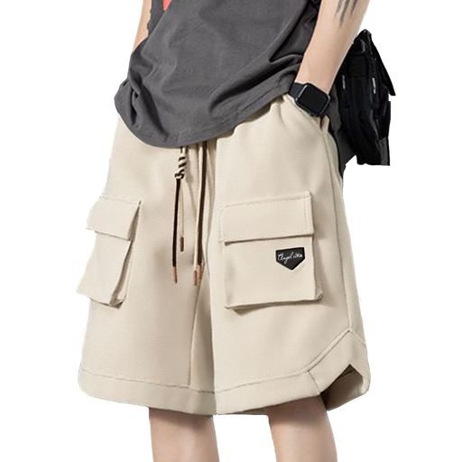 ハーフパンツメンズ綿軽量半ズボンカジュアルスポーツランニングアウトドア対応大きいサイズゆったり無地涼しい通気速乾快適かっこいい部屋着夏服ショートパンツ短パンベージュL