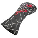 ゴルフヘッドカバードライバー用カバーウッドFW用カバーユーティリティUT用カバー変換ダグ付きspidersスパイダー単品/3点セット黒(ドライバーDR用黒)