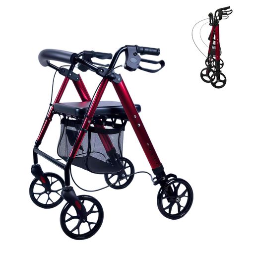 Eucalym 歩行器 折りたたみ 軽量7.3kg コンパクト シルバーカー 室内 屋外 座れる 耐荷重100kg 高さ調節 ショッピングカート 介護用品 高齢者 手押し車 老人 四輪歩行車