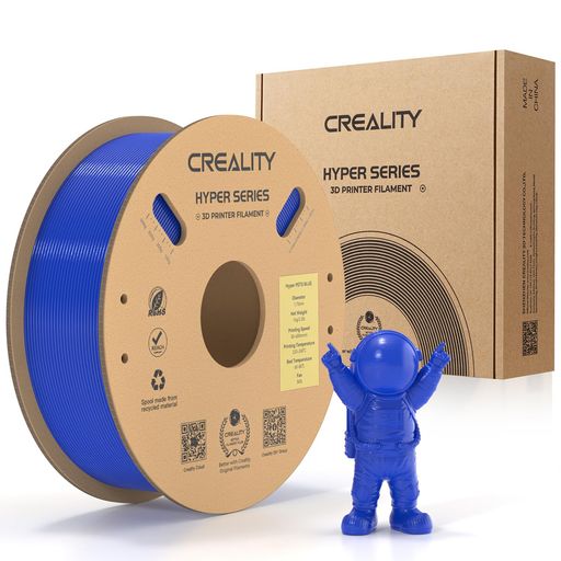 CREALITY HYPER PETGフィラメント1.75 MM、3DプリンタPETGフィラメントは高速350 MM/S用に設計され、K1 MAX/K1/K1C、1KG(2.2 LBS)/ボビン、寸法精度±0.05 MM(ブルー)