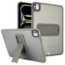 iPadMini7ケースMini6ケーススタンド機能付き半透明ケース耐衝撃iPadmini6カバー背面はめ込みiPadmini7ケースiPad8.3インチPC+TPUケースグレー