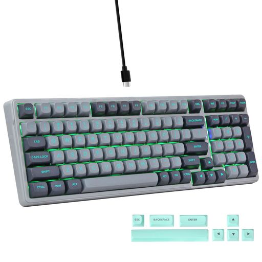 e元素ゲーミングキーボードZ-99シルバーウッド軸メカニカルキーボードUSB有線接続英語配列99キー全キーホットスワップ銀軸を採用メカニカル式ゲーム用キーボード単色バックライト付き… e元素ゲーミングキーボードZ-99シルバーウッド軸メカニカルキーボードUSB有線接続英語配列99キー全キーホットスワップ銀軸を採用メカニカル式ゲーム用キーボード単色バックライト付き…
