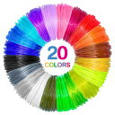 20色 3Dペン PLA フィラメント詰め替え、3Dプリンター/3Dペン用 1.75MM プレミアムフィラメント、各色10フィート、合計240フィート、SONG...
