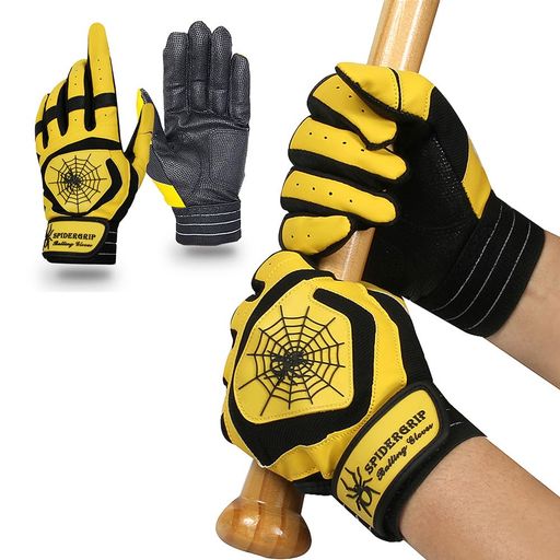 スパイダーグリップ滑り止めバッティンググローブSpidergripNonslipBattingGloves(YellowBlack(黄黒)S)