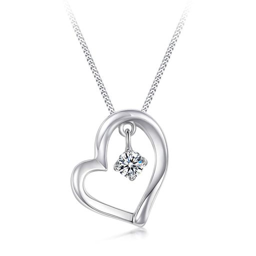 [Freebird]ネックレスレディースハート最高級5Aジルコニア採用白いペンダントシルバー925アクセサリー..