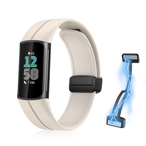 [RICYEEL] 磁気付き シリコンバンド FITBIT CHARGE 6/FITBIT CHARGE 5 対応 バンド マグネット付き 装着簡単 スポーツバンド ストラップ 替えバンド 交換ベルト FITBIT CHARGE 6/FITBIT