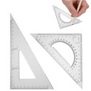 PAVIKE三角定規製図用(2枚セット)三角定規セット透明数学定規製図用定規測定ツール明確な尺度家庭用学校用授業で試験勉強をするのに適しており、また、絵や絵を描...