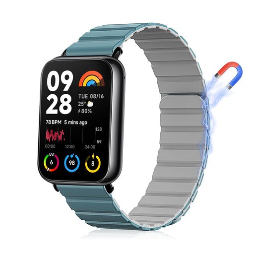 LUFIYA 磁性シリコン バンド 時計ベルト シャオミ(XIAOMI)スマートウォッチ XIAOMI REDMI WATCH 4/XIAOMI BAND 8 PRO 対応 強力な磁気クラスプ付き シリコン交換ストラップ ベルト 腕時計バンド