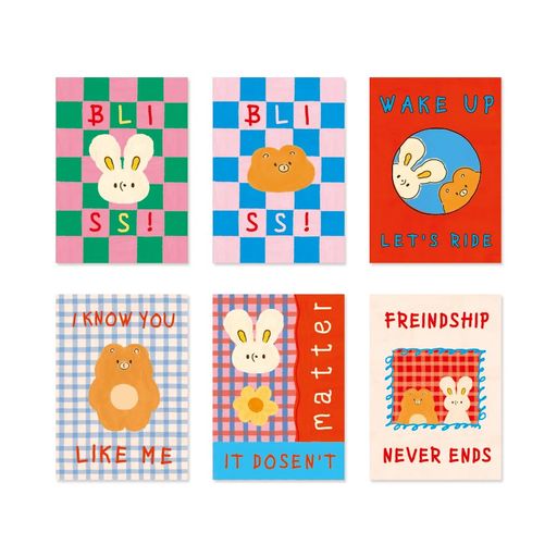 モノライクミニアンマッチドフレンズラインノート6pbセット-MiniUnmatchedFriendsLineNote6PBSET