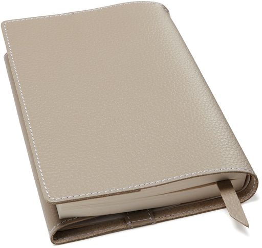 ブックカバー文庫本サイズ本革【厚い本でも使用可能/しおり/ギフトボックス付き】A6シュリンクレザー文庫本カバー(ライトグレー)