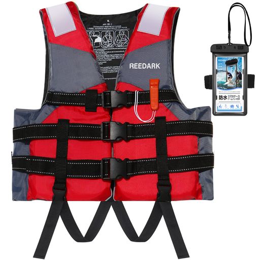 メーカー保障:12ヶ月 ⛵【優れた素材と心地よい着用感重視 ライフジャケット】 表生地:ポリエステル、中浮力材:ポリエチレン、浮力(約):10kg、適応身長(約):120~195cm、適応体重(約):30~110kg このライフジャケットは、丈夫で国交省の認定基準と同等の浮力を提供します。人間工学に基づいたデザインにより、着用時の快適さを確保し、自由な動きと心地よい水泳体験を提供いたします。 🏄‍【5色&amp;4サイズ、呼び子&amp;反射帯付き】 青、黄色、赤、オレンジとネオングリーン5色、S~XLまで4サイズ用意しており、30KGの子供より110KGな大人までも対応できます。腰巻き型のライフジャケットとは異なり、装着式なので季節を問わずご利用でき、真冬に水に落ちても体温低下を抑え、いつでもリラックスした状態で水面に浮かぶことができ、初心者の方でも安心してシュノーケリングを楽しむことができます。 🌴【機能性と安全性のこだわり】 最大90kgの引張力に耐えるバックルは、衝撃に強く壊れにくい設計であり、水中で使用時に脱げる心配はありません。