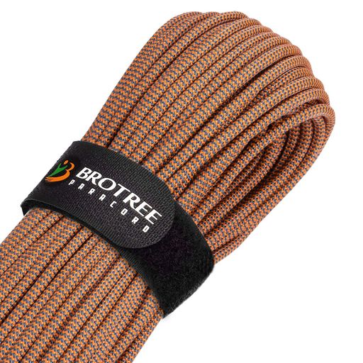 Brotreeパラコード9芯4mm50m反射ガイロープ耐荷重280kgテントロープキャンプサバイバルアウトドア固定用マジックテープ付き