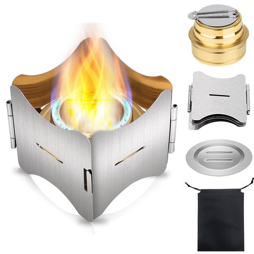 アルコールストーブバーナー小型コンパクト携帯便利軽量アウト固形と液体燃料兼用で使収納袋付き折りた..