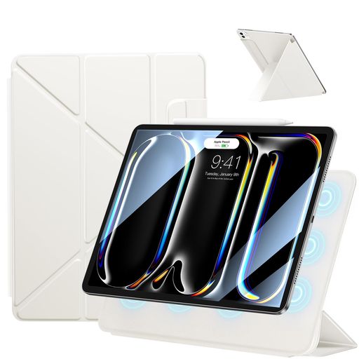 SANDUODDiPadPro13インチケースM4/M52024/2025用強力マグネット吸着式横置&縦置角度調整可能Y折スタン..