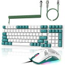 MAMBASNAKEK3ゲーミングキーボードマウスコイルケーブルセット98キーメカニカルキーボード独立キースイッチ数字スペースを保持しrainbow変色LED背光Type-c有線接続ゲーミングマウス軽量アーム…