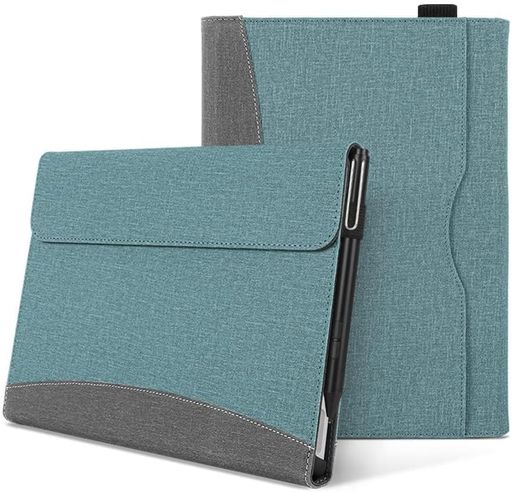 AnMengXinLingSurfacePro10/SurfacePro9ケース手帳型ペンホルダー付きカード収納【キーボード付も収納可能】横開き保護カバーサーフェスプロ9Pro10カバースタンド機能付き多角度調整可能軽量(2.0)