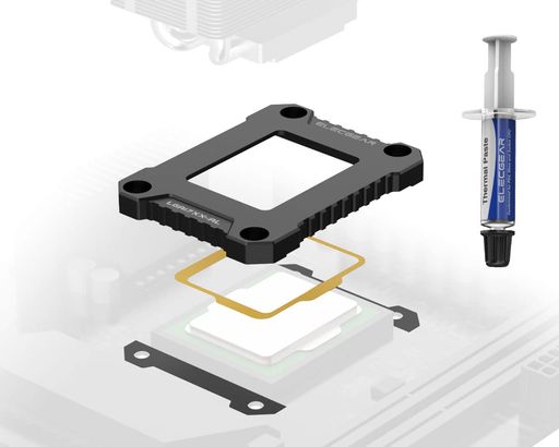 ElecGear LGA1700 CPU曲げ防止フレーム、Intel Core第14、13、12世代デスクトッププロセッサ用アルミニウム固定パーツILM、CPUバックルの交換用固定ブラケット