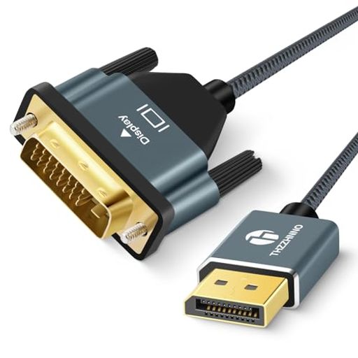 【高性能アダプター】DisplayPortオスからDVIオスは2mです。シェルは24K金メッキとナイロン編組素材でできており、耐腐食性があります。 アルミニウム合金とICチップで作られており、安定した信号伝送を実現しています。 【満足のいくビジュアル体験】当社のDP - DVI-Dケーブル解像度は、720p、1600x1200、1280x1024モニター、プロジェクターなどを含む最大1920x1080@60Hz (1080p Full HD) をサポートします。 お客様により良い視覚的インパクトを与えるのに十分です。 【単方向ケーブル】このケーブルは一方向信号伝送用であることに特に注意する必要があります。 DisplayPortからDVIへの信号のみを変換します。DVIからDisplayPortへの変換は適用されません!!! ビデオストリーミングやゲーム用に、コンピューターからモニターに高解像度の映像を送信します。