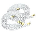 BUSOHECat8LANケーブル1M2本セットフラットケーブル40Gbps2000MHzRJ45コネクタ付きギガビット高速イーサネットケーブル金メッキ爪折れ防...