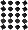 20個のミニヒートシンク8.8X8.8X5 MMアルミニウムブラック(2)