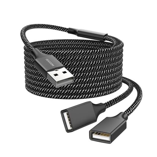 MOGOODUSB延長ケーブルUSB分岐器USBAオス〜2メス延長ケーブル耐久性のあるUSB分岐器ケーブルナイロン編..