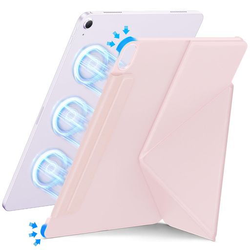【対応機種】iPad第10/11世代(2022/2025年モデル)専用で、モデル番号A3354、A3355、A3356、A2757、A2696、A2777に対応。購入前にご自身のiPadモデル番号を確認してください。 【縦置き&amp;横置き両対応|安定感抜群のスタンド機能】iPadを縦向き・横向きどちらでもしっかり立てられる2WAYスタンドケース。三角形構造による優れた安定性で、倒れにくい縦置きスタンドを実現しました。動画鑑賞やタイピング、イラスト作成、WEB閲覧、オンライン会議まで幅広く活躍。まるで折り紙のような洗練デザインで、4段階の角度調整も可能。iPadスタンド付きケースをお探しの方におすすめです。 【マグネット吸着|ズレずにしっかり固定】背面とフラップの両面磁力吸着式で、iPad本体にしっかりと密着。カバーを開くだけでスリープ解除・閉じれば自動ロック。四隅には保護フレーム付きで、落下時の衝撃を軽減。バックプレートは頑丈で、iPadの歪みや破損を防止します。磁力が強く、ズレたり外れたりする心配もなく、安心して持ち運び可能です。