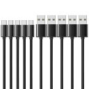 USBTypeCケーブル1m5本セットLpoieJunタイプC(USBAtoUSBC)ケーブル2A出力で超急速充電USB2.0準拠品高耐久TPE素材スマートフォン/タブレット/ゲーム機のタイプc機種に対応(ブラック)(2)