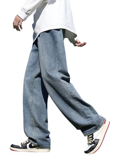 [YAYOKYA]ジーンズメンズワイドデニムパンツウエストゴム大きいサイズズボンゆったりルーズサルエルパ..